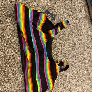 Torrid rainbow pride bikini top scoop neck